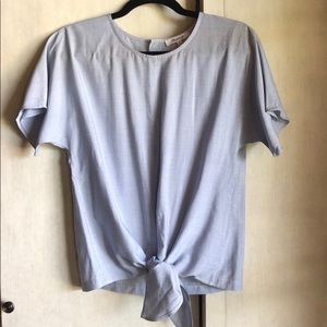 Madewell front tie blouse with buttons down back